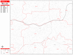 La Mesa Digital Map Red Line Style